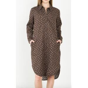 PRAIRE UNDERGROUND BROWN CRANE SHIRT DRESS SZ S
